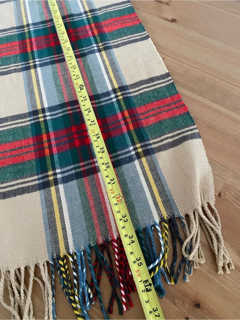 Scarf Camel Stewart Plaid Tartan Cashmere Blend 72